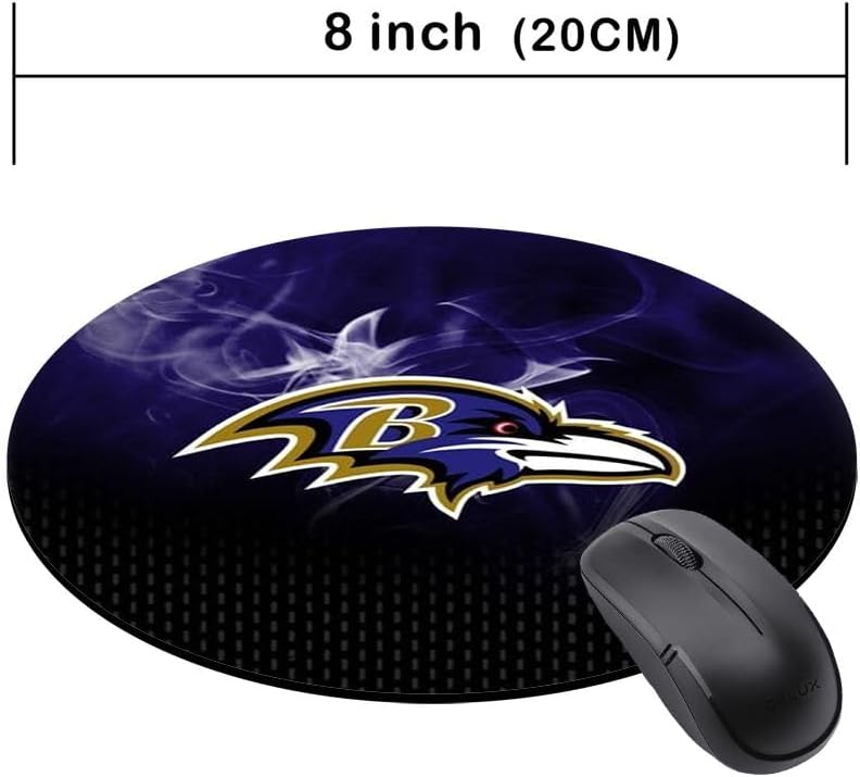 ZYJTEK Sports Round Mouse Pad,Gold Design Non-Slip Rubber Base Mousepad for Computers Laptop Desk,Gaming Mouse Mat for Football Fans - Image 4